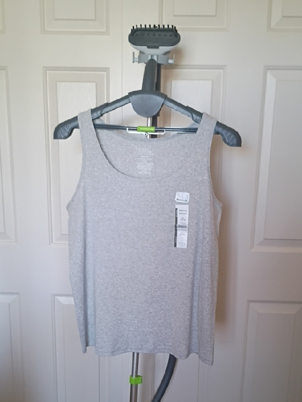 NWT MATERNITY Time and Tru Heather Gray Scoop Neck Tank Top Size XL